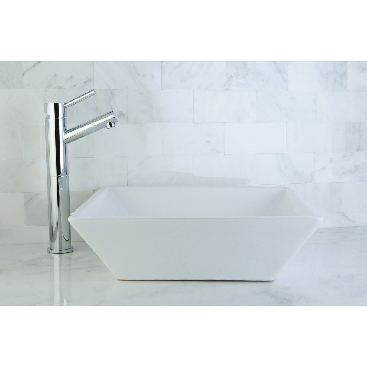 Artisan EV4256 Ceramic Square Vessel Sink, White
