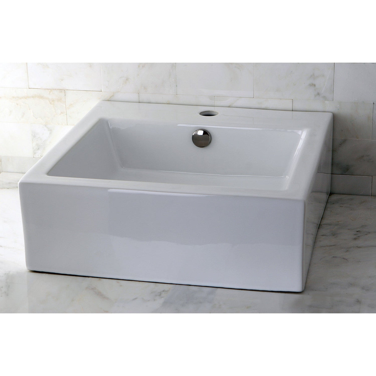 Sierra EV4319 Ceramic Square Vessel Sink, White