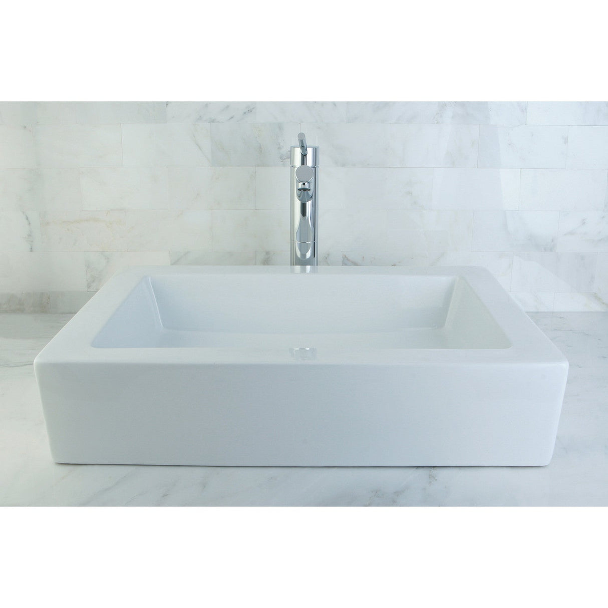 Pacifica EV4335 Ceramic Rectangular Vessel Sink, White