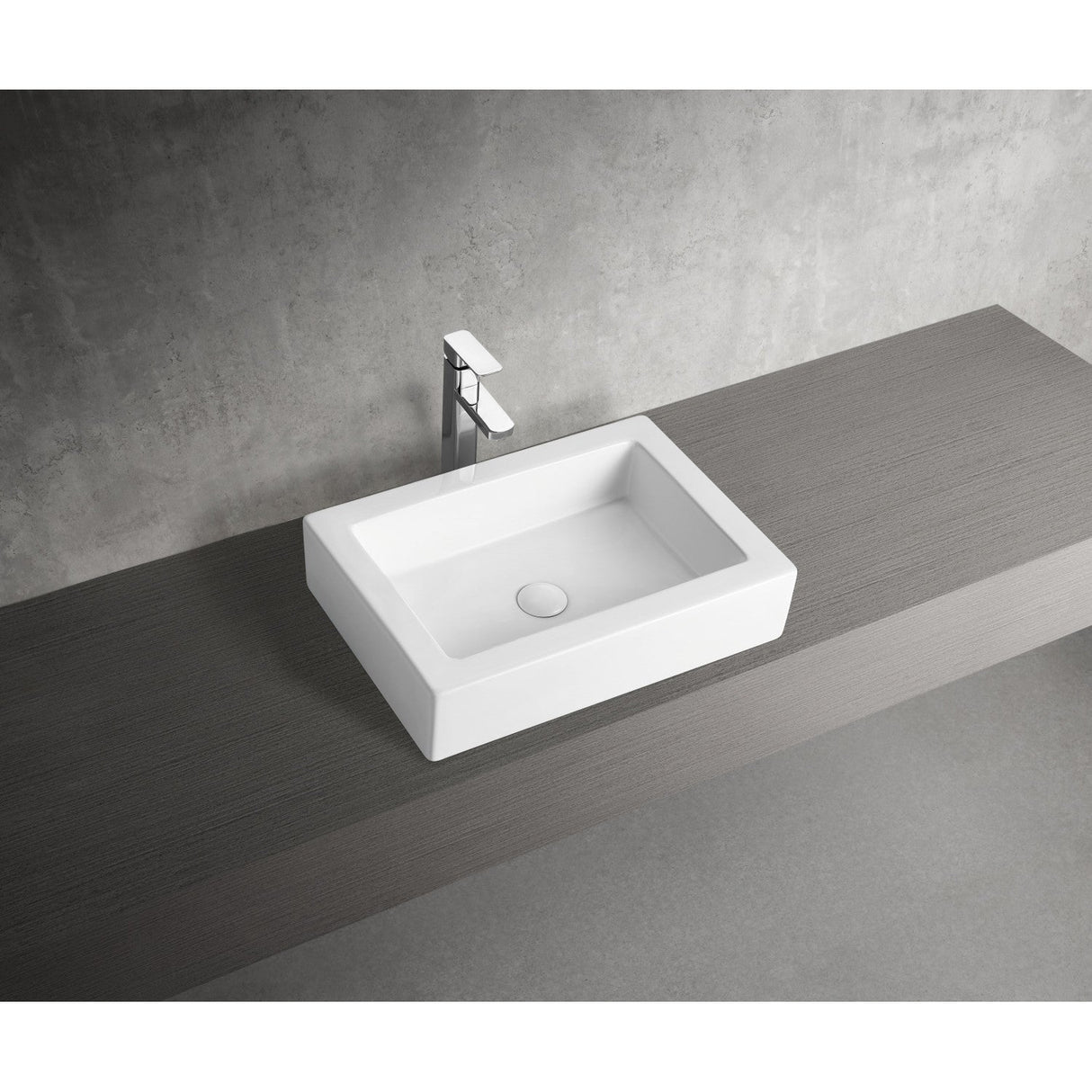 Pacifica EV4335 Ceramic Rectangular Vessel Sink, White