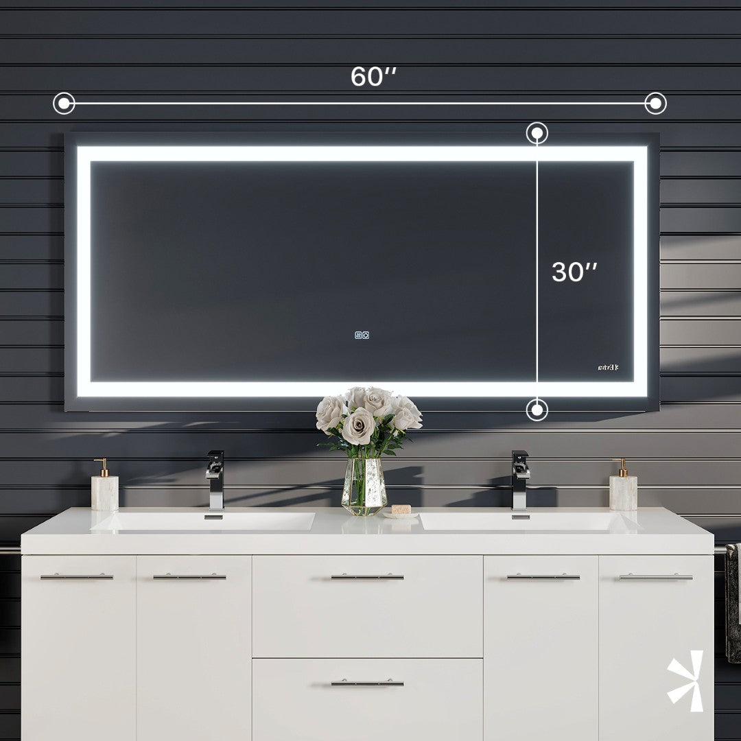 Eviva Lite 60" x 30" Rectangular Frameless Mirror