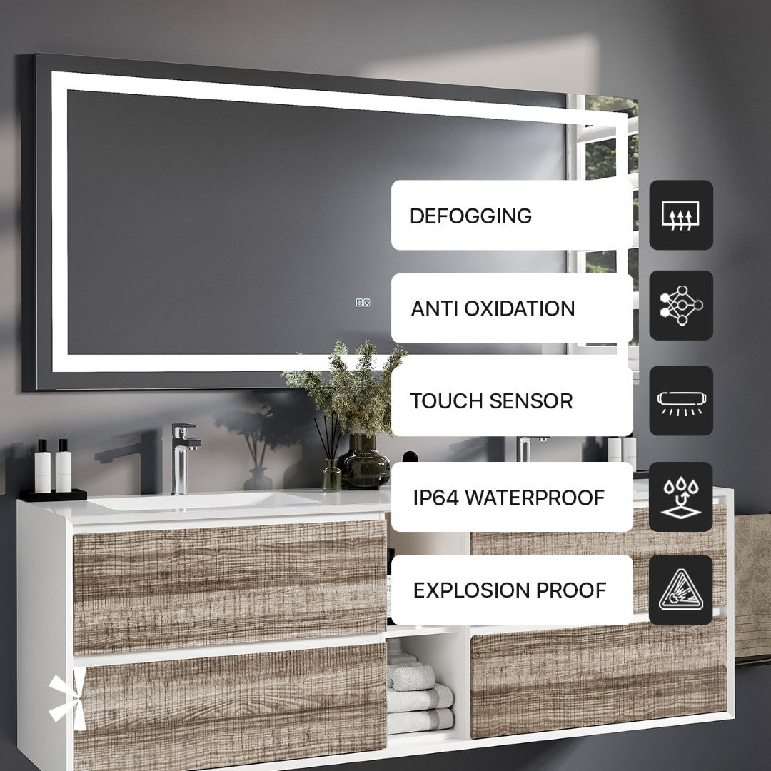 Eviva Lite 60" x 30" Rectangular Frameless Mirror