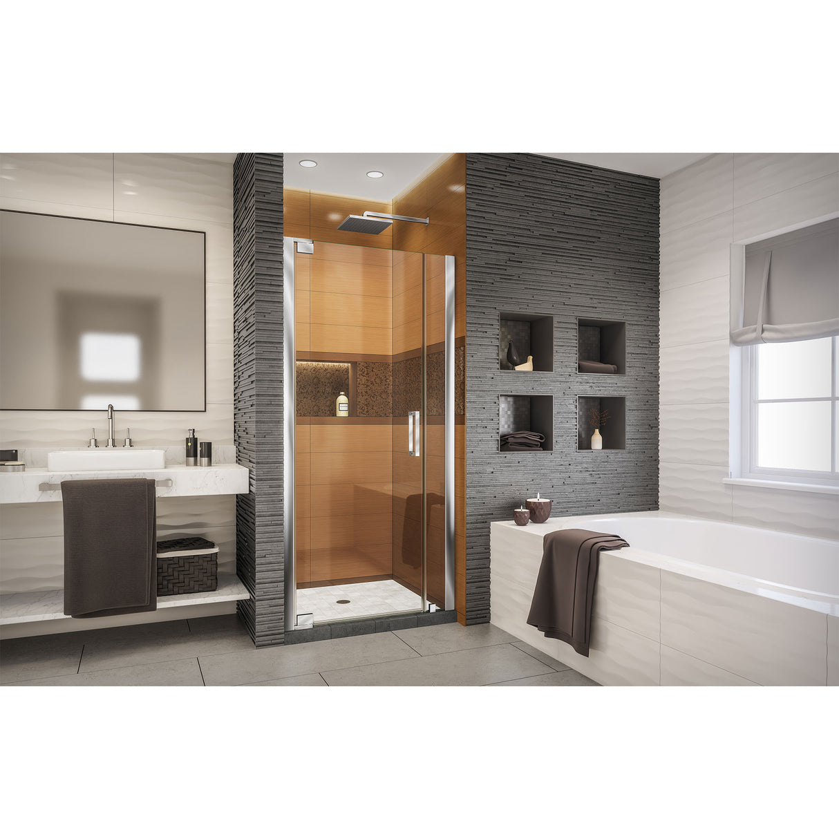 DreamLine Elegance-LS 29 1/4 - 31 1/4 in. W x 72 in. H Frameless Pivot Shower Door in Chrome