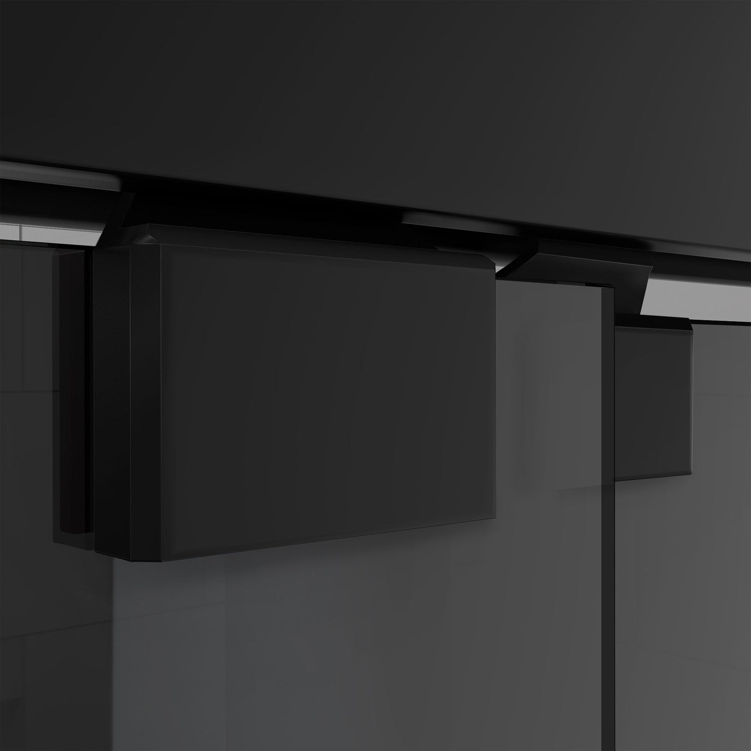 DreamLine Encore 56-60 in. W x 76 in. H Semi-Frameless Bypass Sliding Shower Door in Satin Black and Gray Glass