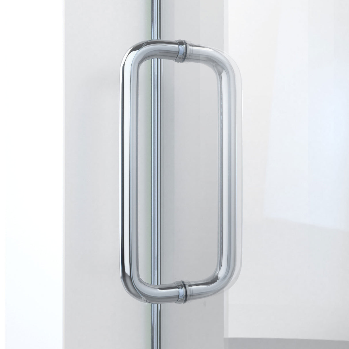 DreamLine Enigma-CXO 56-60 in. W x 76 in. H Fully Frameless Sliding Shower Door in Polished Stainless Steel with Towel Bar