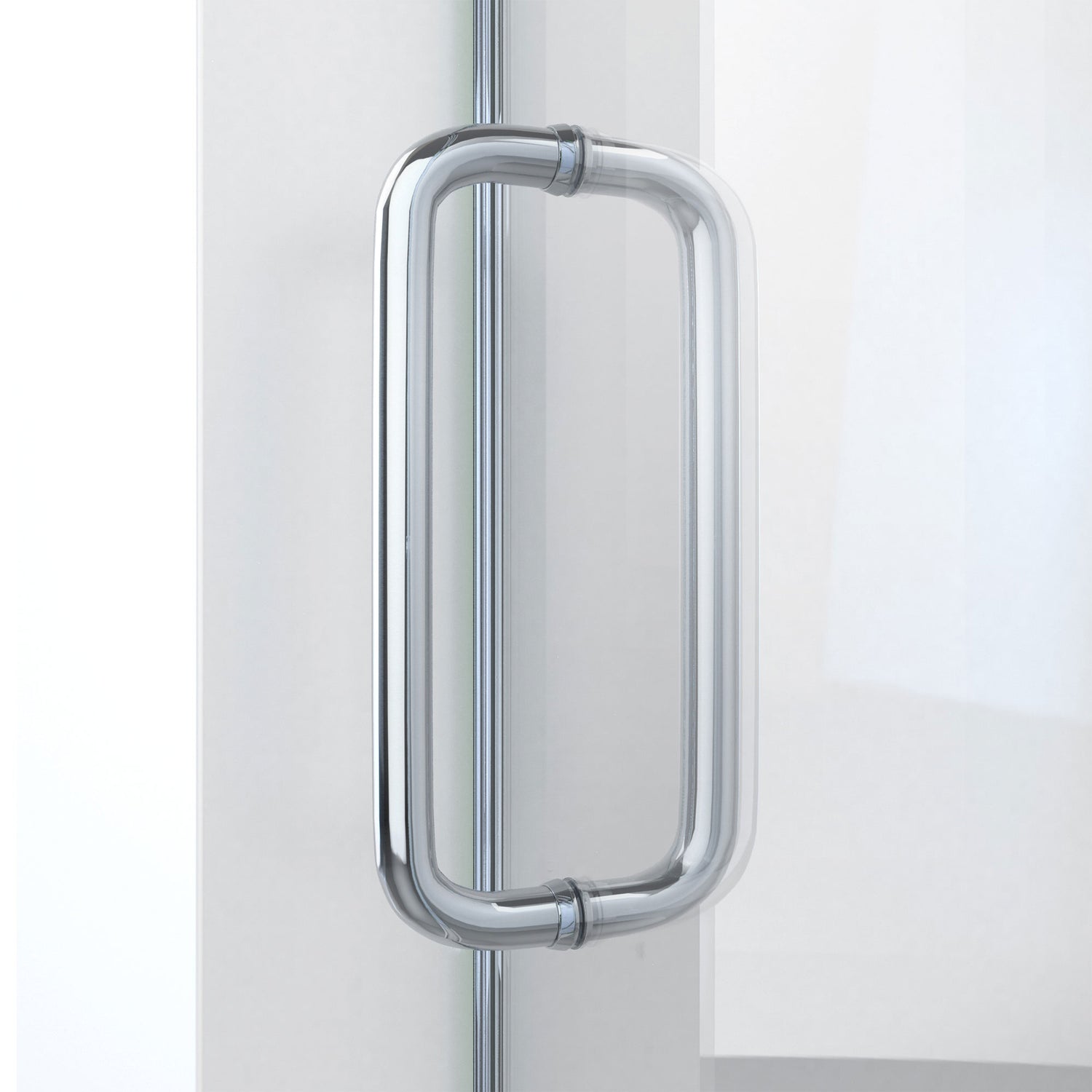 DreamLine Enigma-CXO 56-60 in. W x 76 in. H Fully Frameless Sliding Shower Door in Polished Stainless Steel with Towel Bar