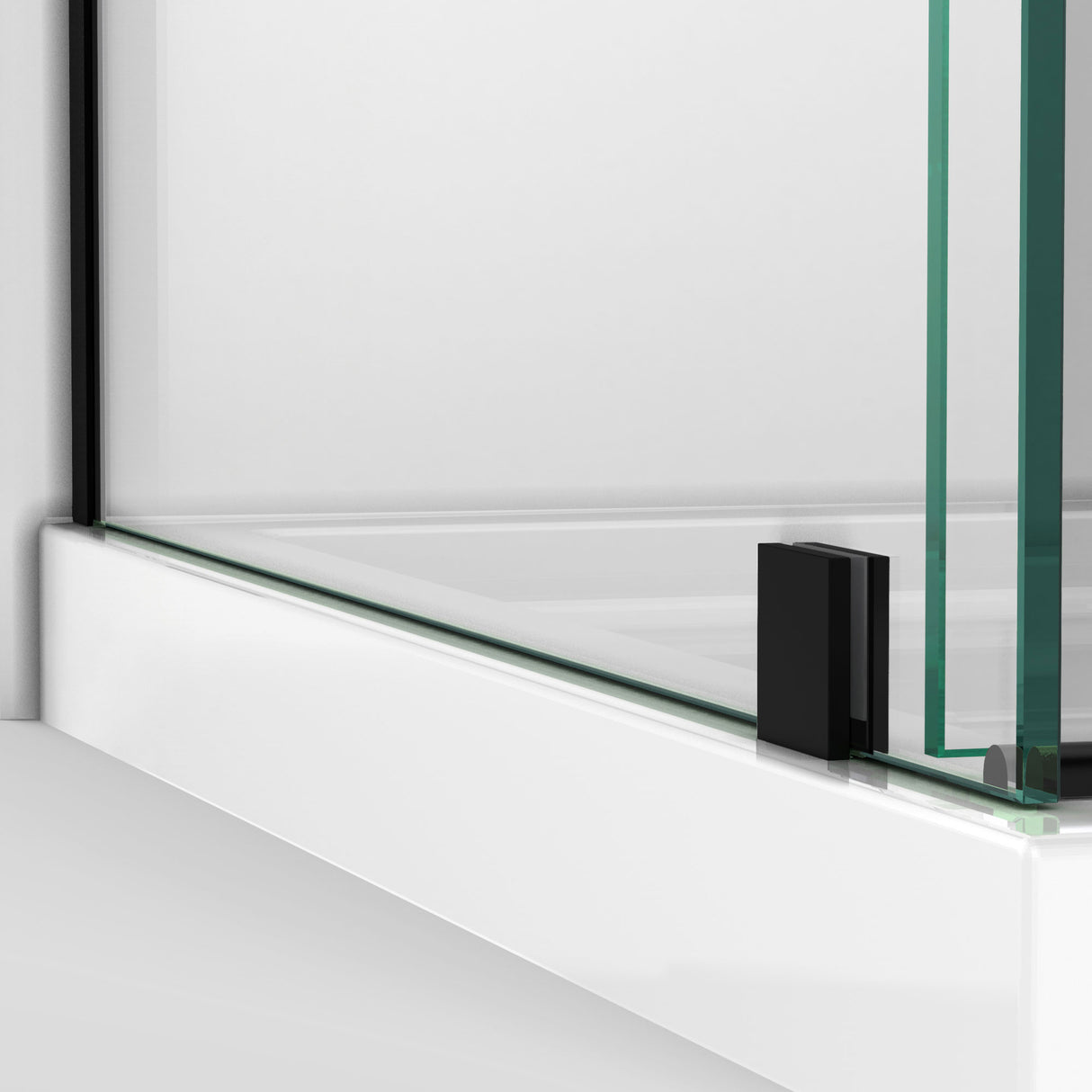 DreamLine Enigma Air 34 3/4 in. D x 48 3/8 in. W x 76 in. H Frameless Sliding Shower Enclosure in Satin Black