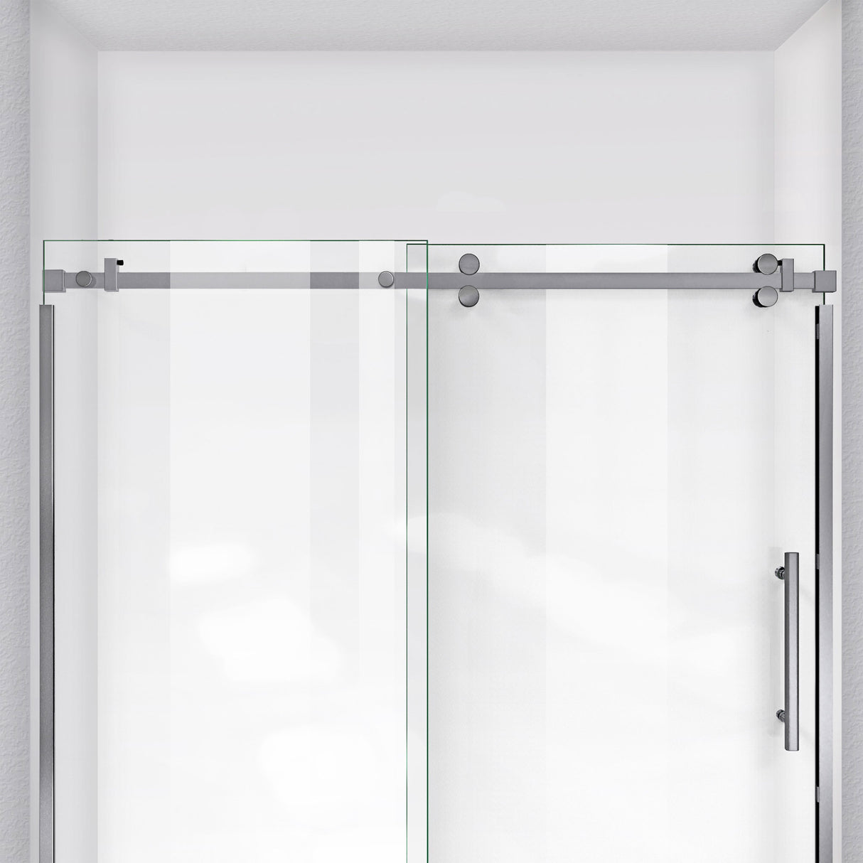 DreamLine Enigma Sky 56-60 in. W x 76 in. H Frameless Sliding Shower Door in Brushed Stainless Steel