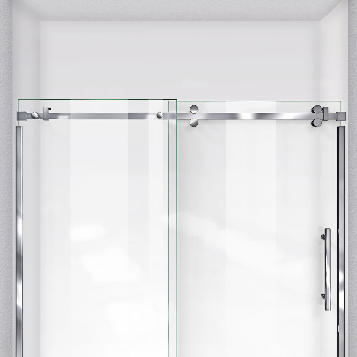 DreamLine Enigma Sky 56-60 in. W x 76 in. H Frameless Sliding Shower Door in Polished Stainless Steel