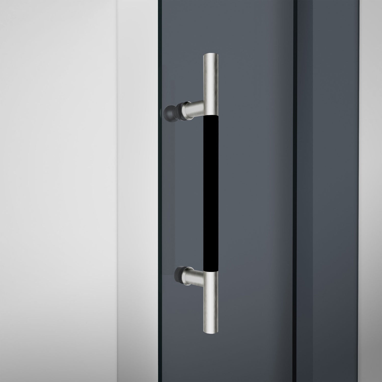 DreamLine Enigma-XO 56-60 in. W x 76 in. H Frameless Smoke Gray Glass Sliding Shower Door in Brushed Tuxedo