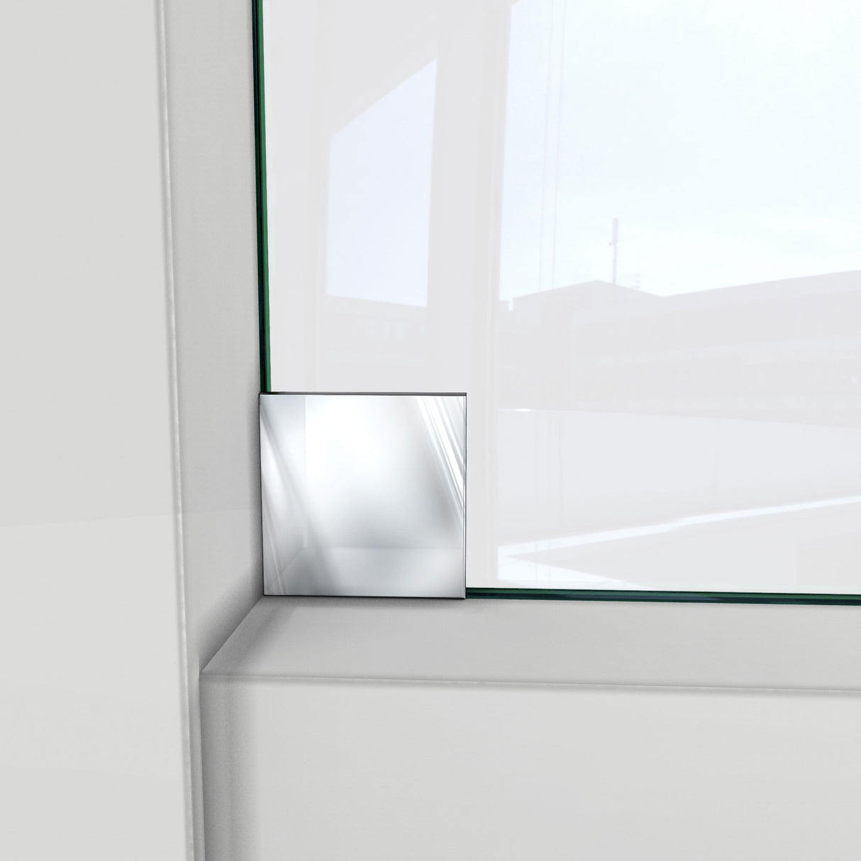 DreamLine Enigma-CXO 56-60 in. W x 76 in. H Fully Frameless Sliding Shower Door in Polished Stainless Steel with Towel Bar