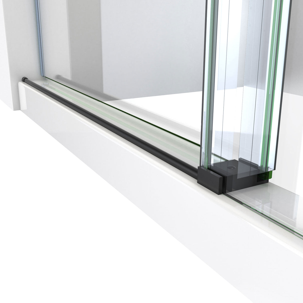 DreamLine Enigma-X 68-72 in. W x 76 in. H Fully Clear Sliding Shower Door in Satin Black