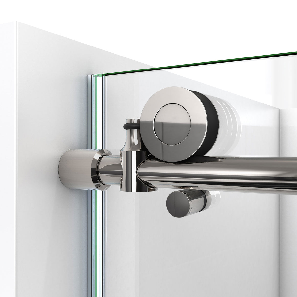 DreamLine Enigma-X 34 1/2 in. D x 72 3/8 in. W x 76 in. H Clear Sliding Shower Enclosure in Polished Stainless Steel