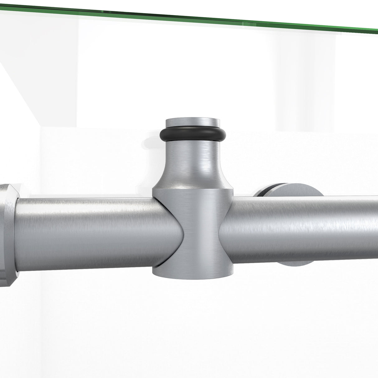 DreamLine Enigma-X 34 1/2 in. D x 72 3/8 in. W x 76 in. H Clear Sliding Shower Enclosure in Brushed Stainless Steel