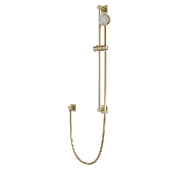 Artos Square + Round Multifunction Flexible Hose Slidebar Kit with Separate Water Outlet in Satin Brass – F907-101SB