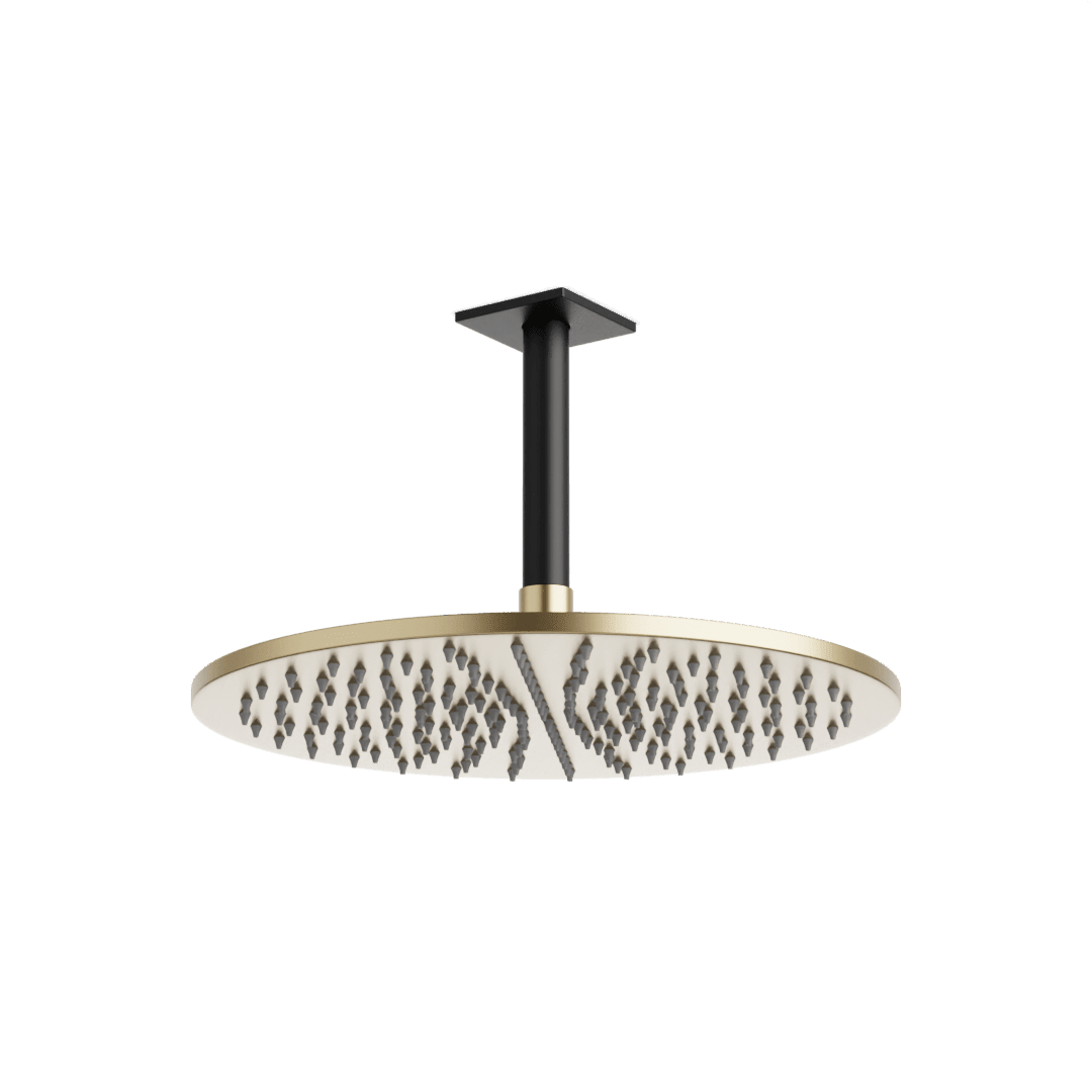 Artos Otella 12" Rain Shower Head on Ceiling Mount Arm in Satin Brass/Matte Black – F907-15/5SBB