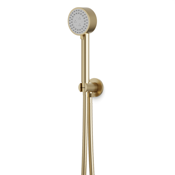 Artos Round Multifunction Flexible Hose Handshower Kit in Satin Brass – F907-20SB