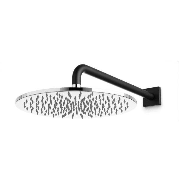 Artos Otella 12" Rain Shower Head on Wall Mount Arm in Chrome/Matte Black – F907-33CHB