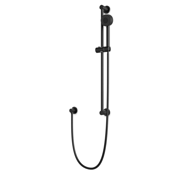 Artos Round Multifunction Flexible Hose Slidebar Kit with Separate Water Outlet in Matte Black – F907-83BK