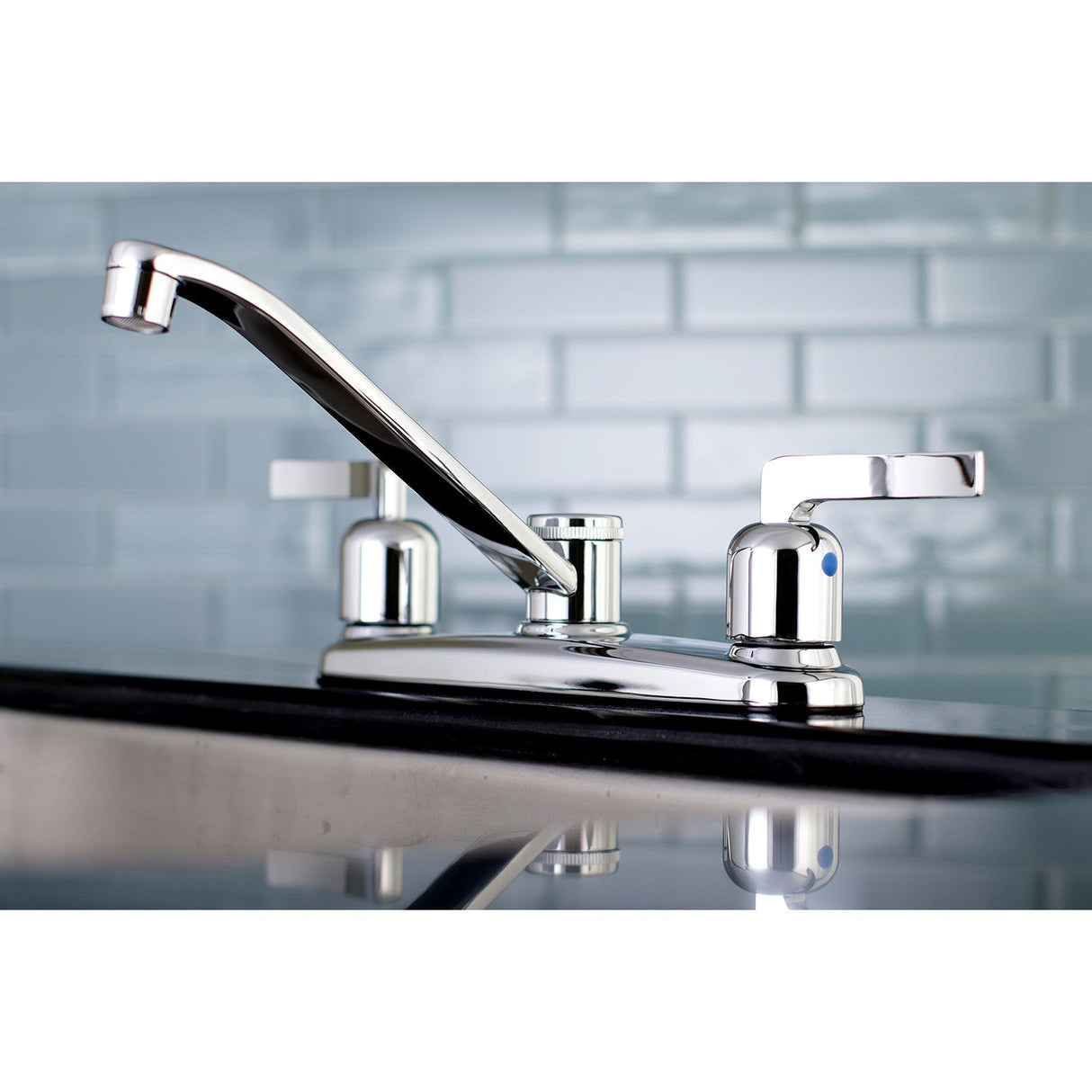 Centurion FB111EFL Two-Handle 2-Hole Deck Mount 8" Centerset Kitchen Faucet, Polished Chrome