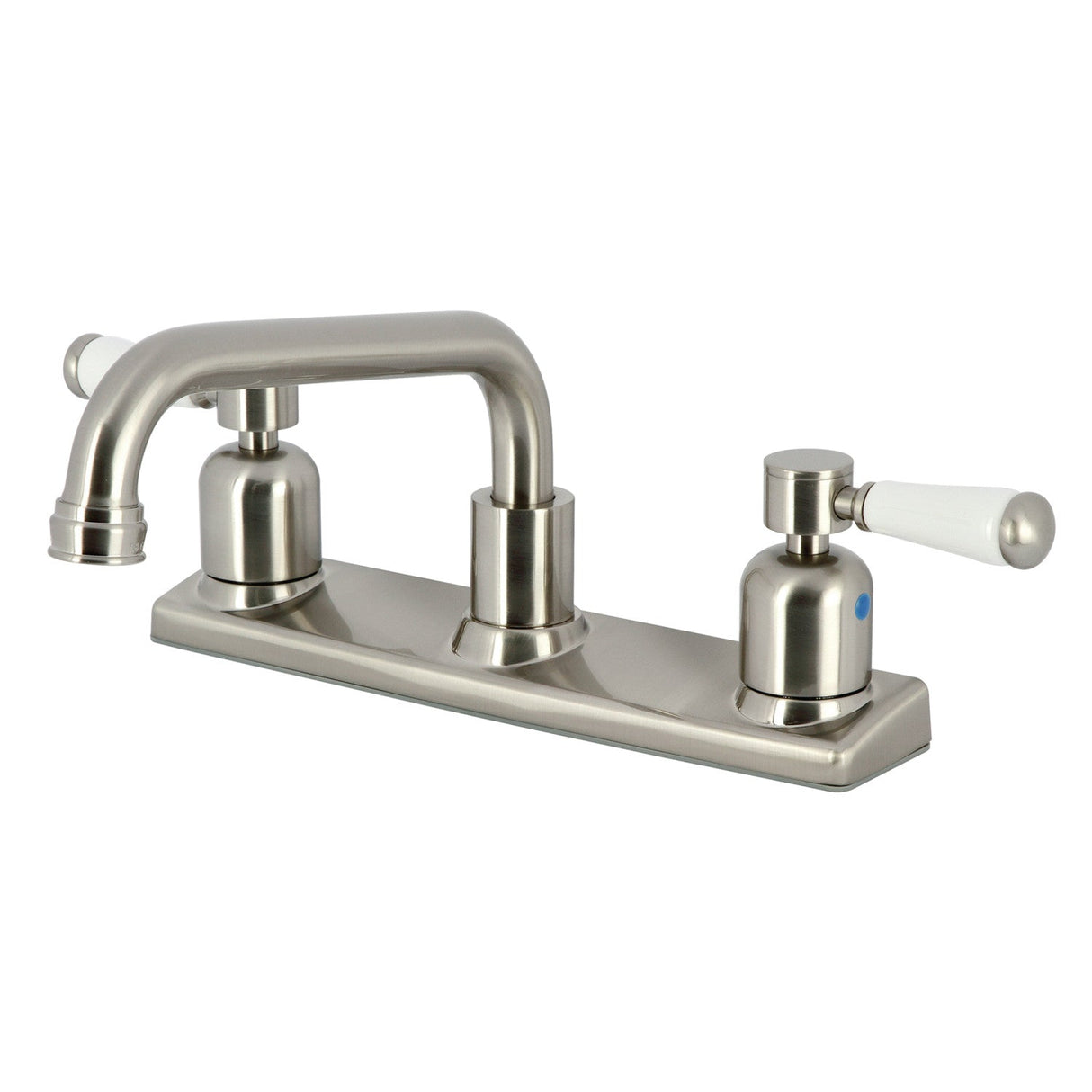 Paris FB2138DPL Two-Handle 2-Hole Deck Mount 8" Centerset Kitchen Faucet, Brushed Nickel