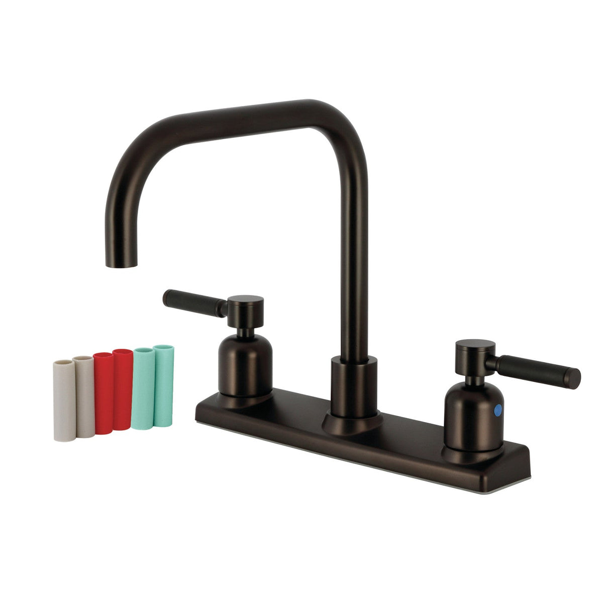 Kaiser FB2145DKL Two-Handle 2-Hole Deck Mount 8" Centerset Kitchen Faucet, Oil Rubbed Bronze