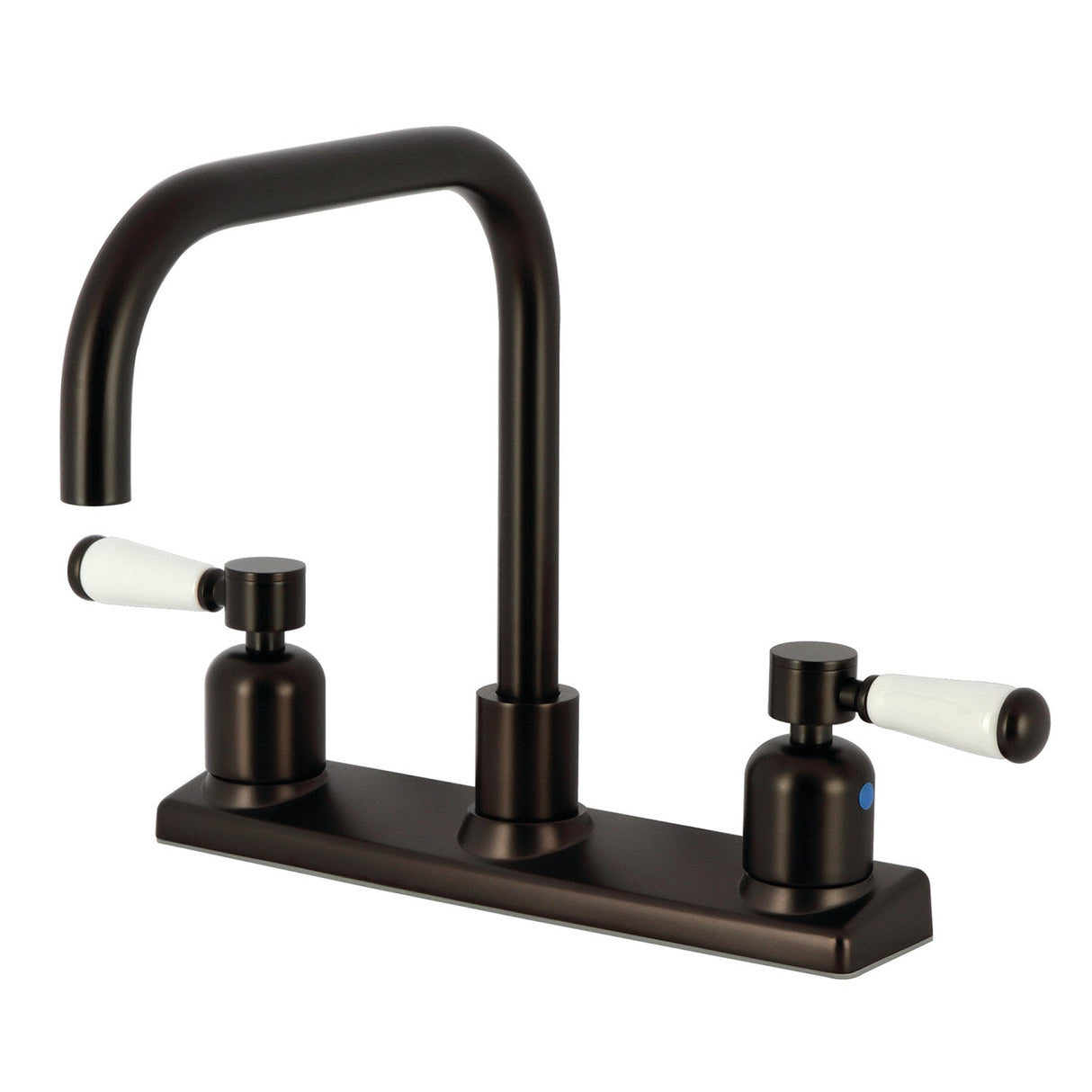 Paris FB2145DPL Two-Handle 2-Hole Deck Mount 8" Centerset Kitchen Faucet, Oil Rubbed Bronze
