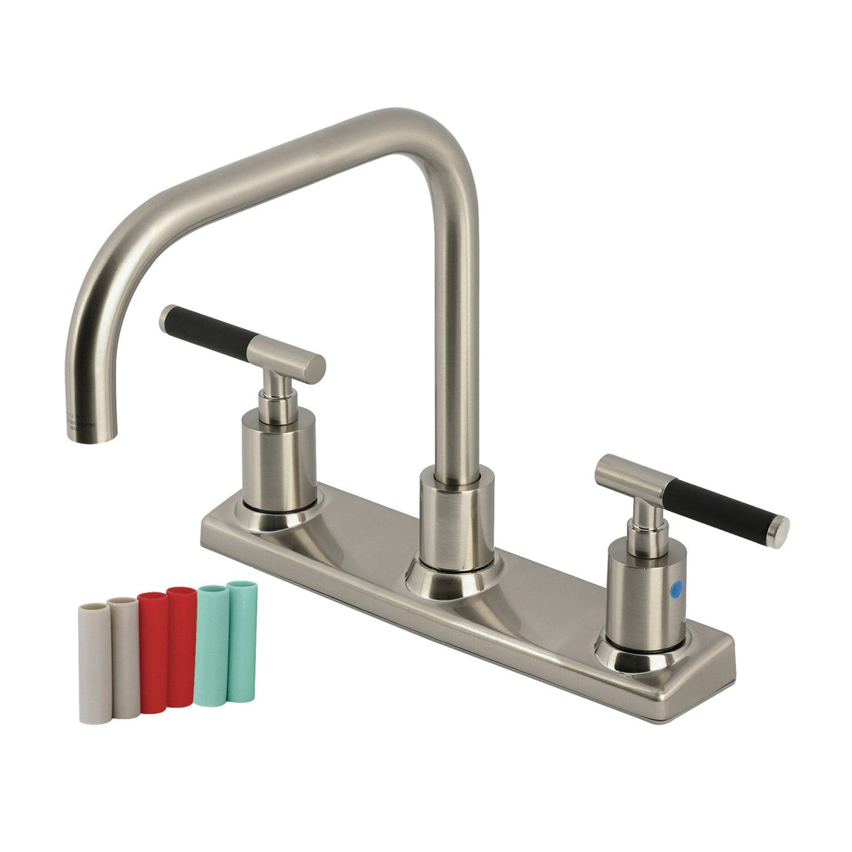 Kaiser FB2148CKL Two-Handle 2-Hole Deck Mount 8" Centerset Kitchen Faucet, Brushed Nickel