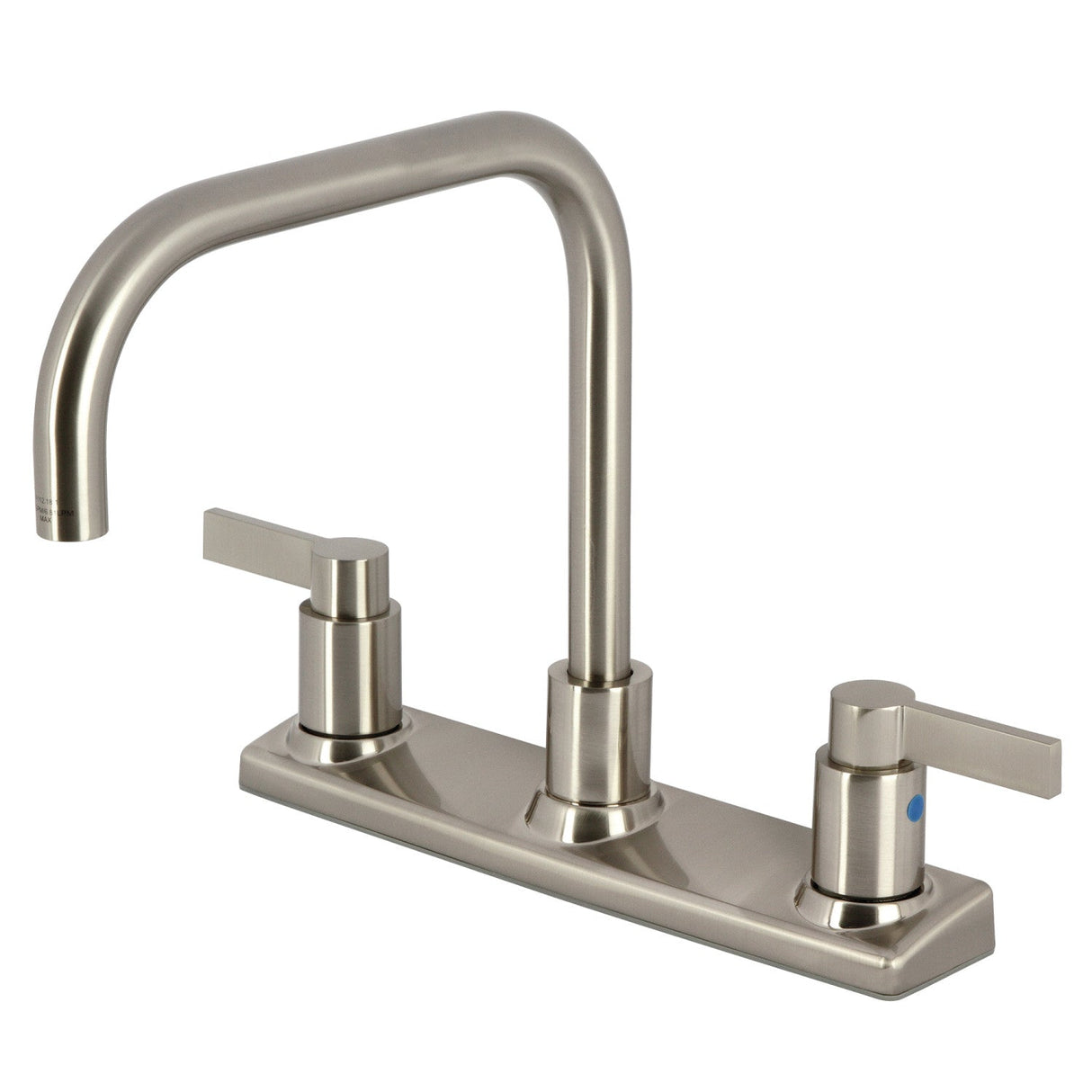 NuvoFusion FB2148NDL Two-Handle 2-Hole Deck Mount 8" Centerset Kitchen Faucet, Brushed Nickel