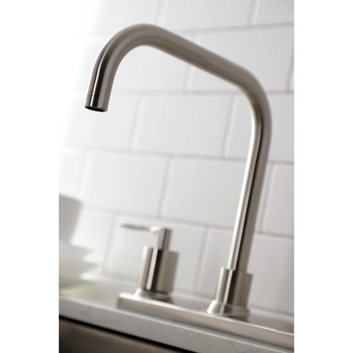 Serena FB2148SVL Two-Handle 2-Hole Deck Mount 8" Centerset Kitchen Faucet, Brushed Nickel