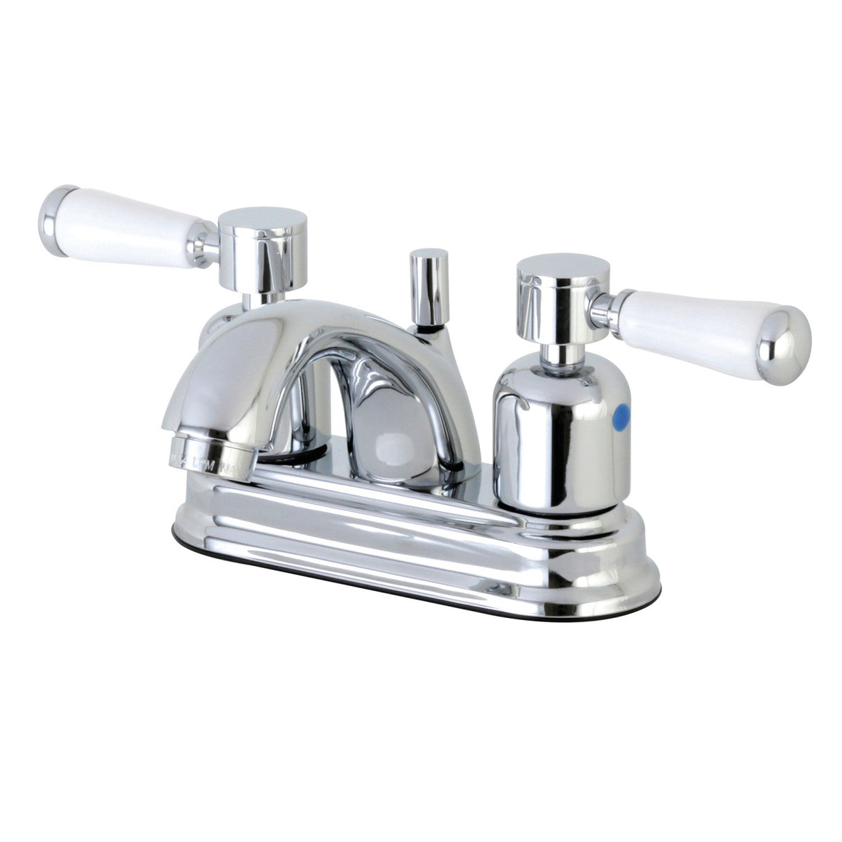 Paris FB2601DPL Two-Handle 3-Hole Deck Mount 4" Centerset Bathroom Faucet with Plastic Pop-Up, Polished Chrome