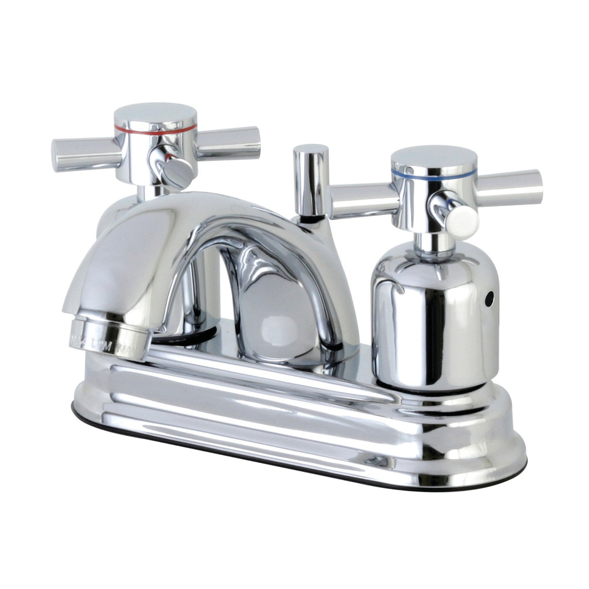 Concord FB2601DX Two-Handle 3-Hole Deck Mount 4" Centerset Bathroom Faucet with Plastic Pop-Up, Polished Chrome