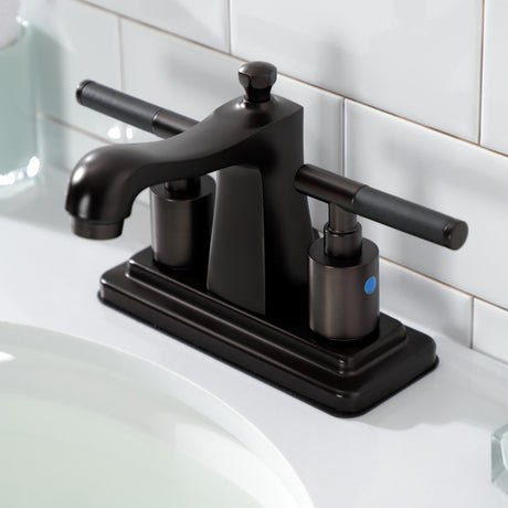 Kaiser FB4645CKL Two-Handle 3-Hole Deck Mount 4" Centerset Bathroom Faucet with Plastic Pop-Up, Oil Rubbed Bronze