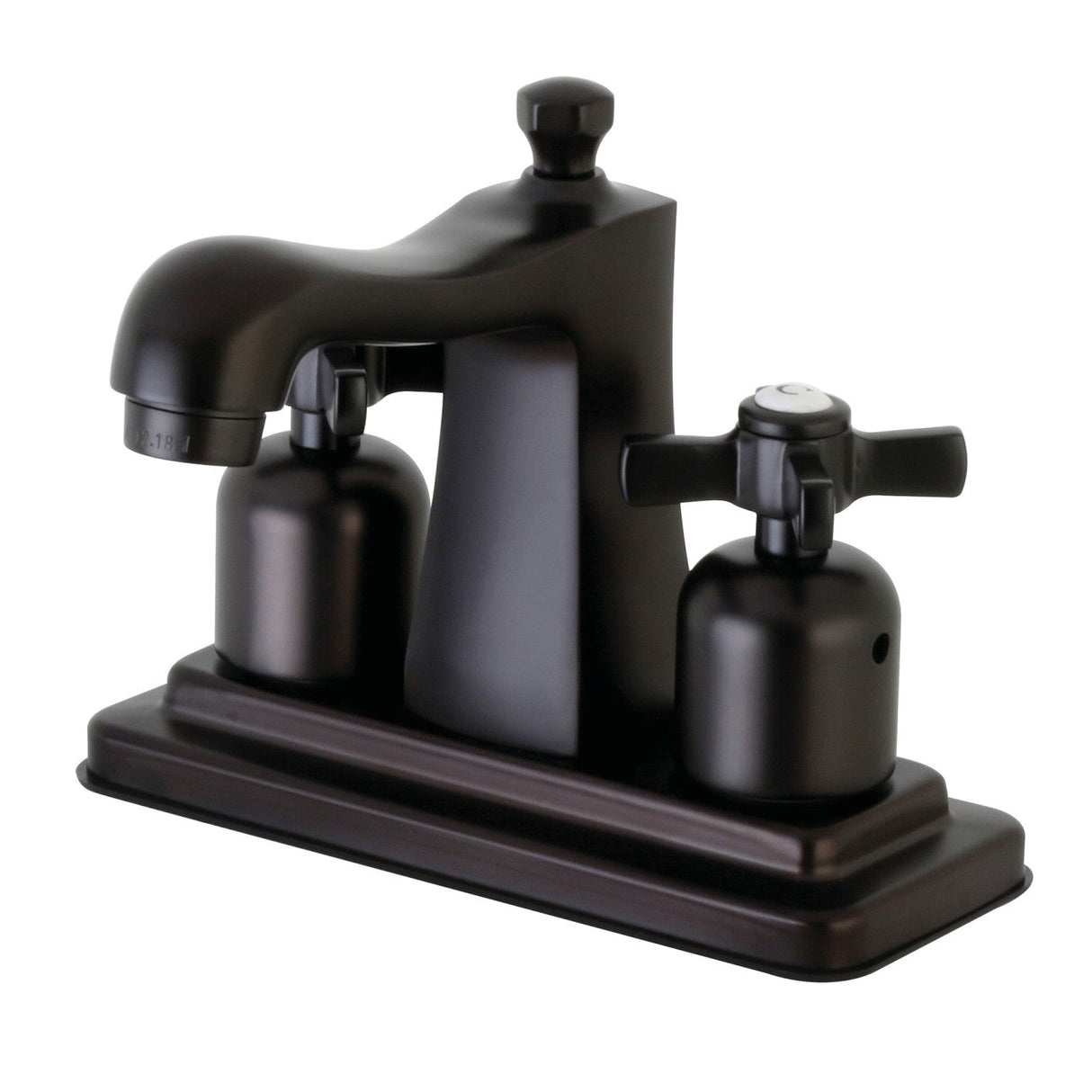 Millennium FB4645ZX Two-Handle 3-Hole Deck Mount 4" Centerset Bathroom Faucet with Plastic Pop-Up, Oil Rubbed Bronze
