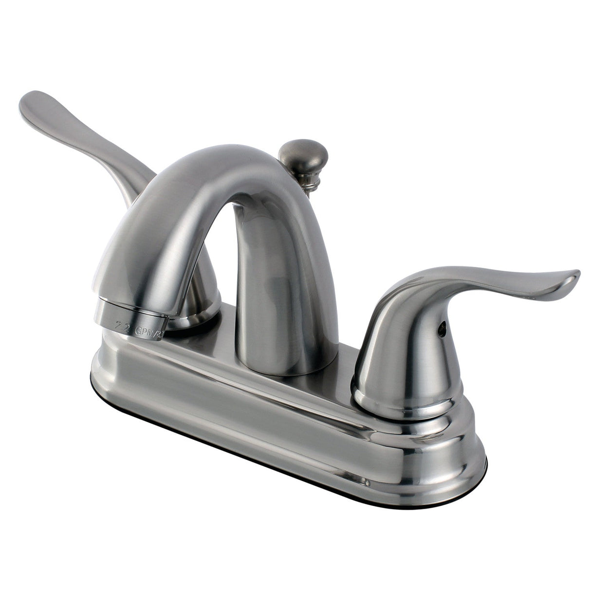 Yosemite FB5618YL Two-Handle 3-Hole Deck Mount 4" Centerset Bathroom Faucet with Plastic Pop-Up, Brushed Nickel