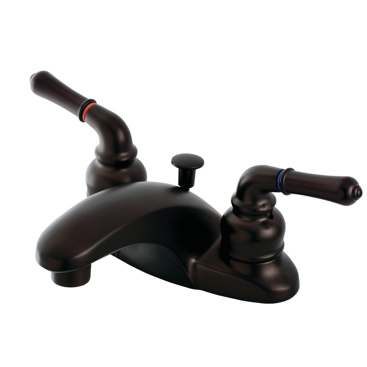 Magellan FB625 Two-Handle 3-Hole Deck Mount 4" Centerset Bathroom Faucet with Plastic Pop-Up, Oil Rubbed Bronze