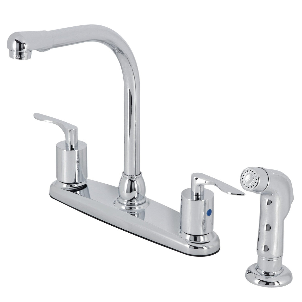 Serena FB751SVLSP Two-Handle 4-Hole Deck Mount 8" Centerset Kitchen Faucet with Side Sprayer, Polished Chrome