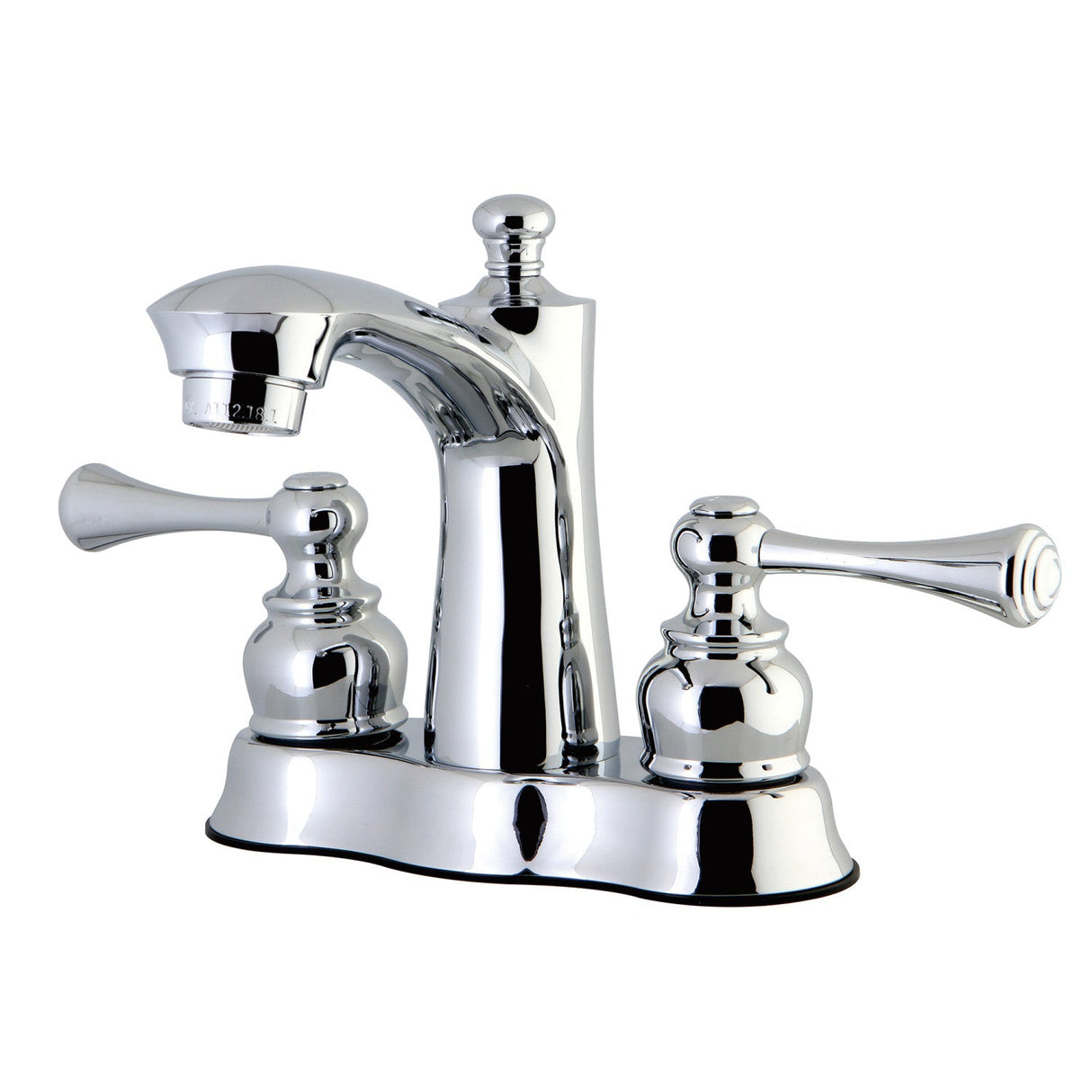 Vintage FB7611BL Two-Handle 3-Hole Deck Mount 4" Centerset Bathroom Faucet with Plastic Pop-Up, Polished Chrome