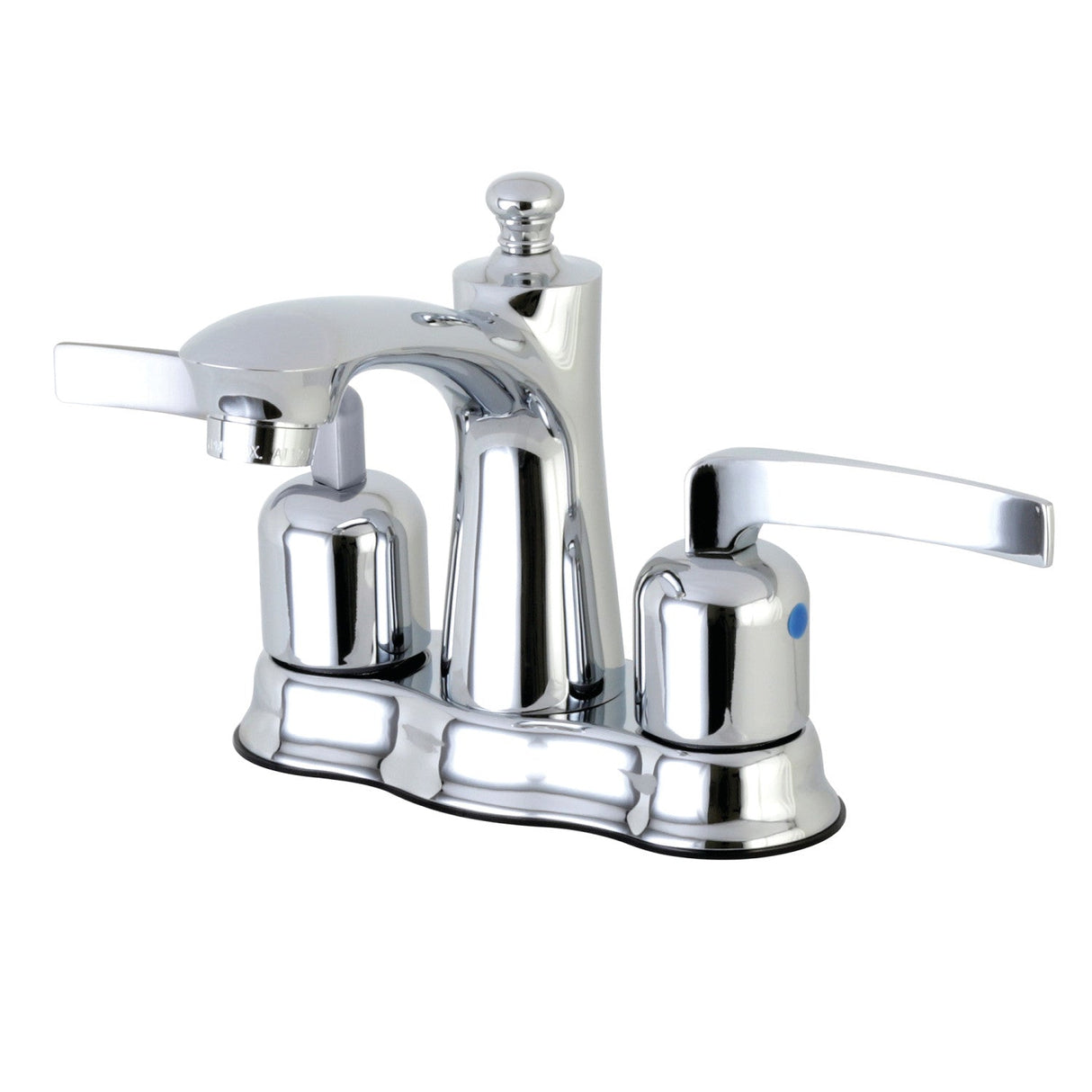 Centurion FB7611EFL Two-Handle 3-Hole Deck Mount 4" Centerset Bathroom Faucet with Plastic Pop-Up, Polished Chrome