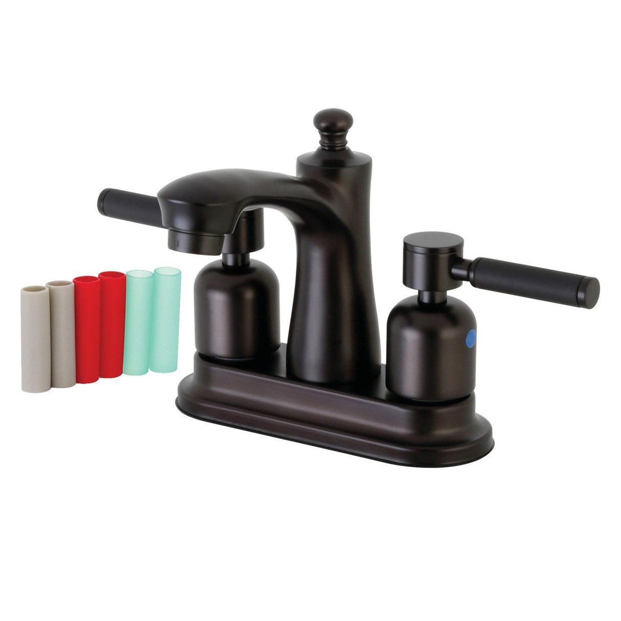 Kaiser FB7625DKL Two-Handle 3-Hole Deck Mount 4" Centerset Bathroom Faucet with Plastic Pop-Up, Oil Rubbed Bronze