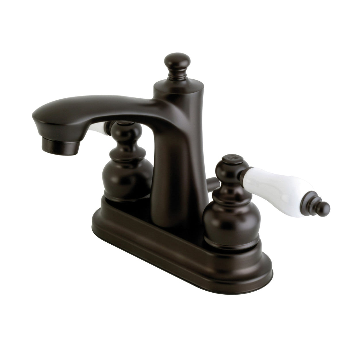 Victorian FB7625PL Two-Handle 3-Hole Deck Mount 4" Centerset Bathroom Faucet with Plastic Pop-Up, Oil Rubbed Bronze