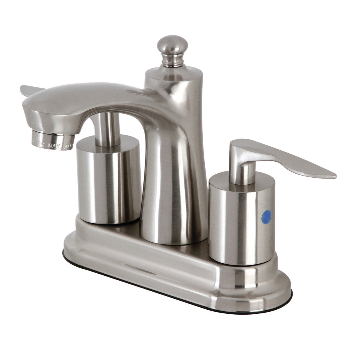Serena FB7628SVL Two-Handle 3-Hole Deck Mount 4" Centerset Bathroom Faucet with Retail Pop-Up, Brushed Nickel
