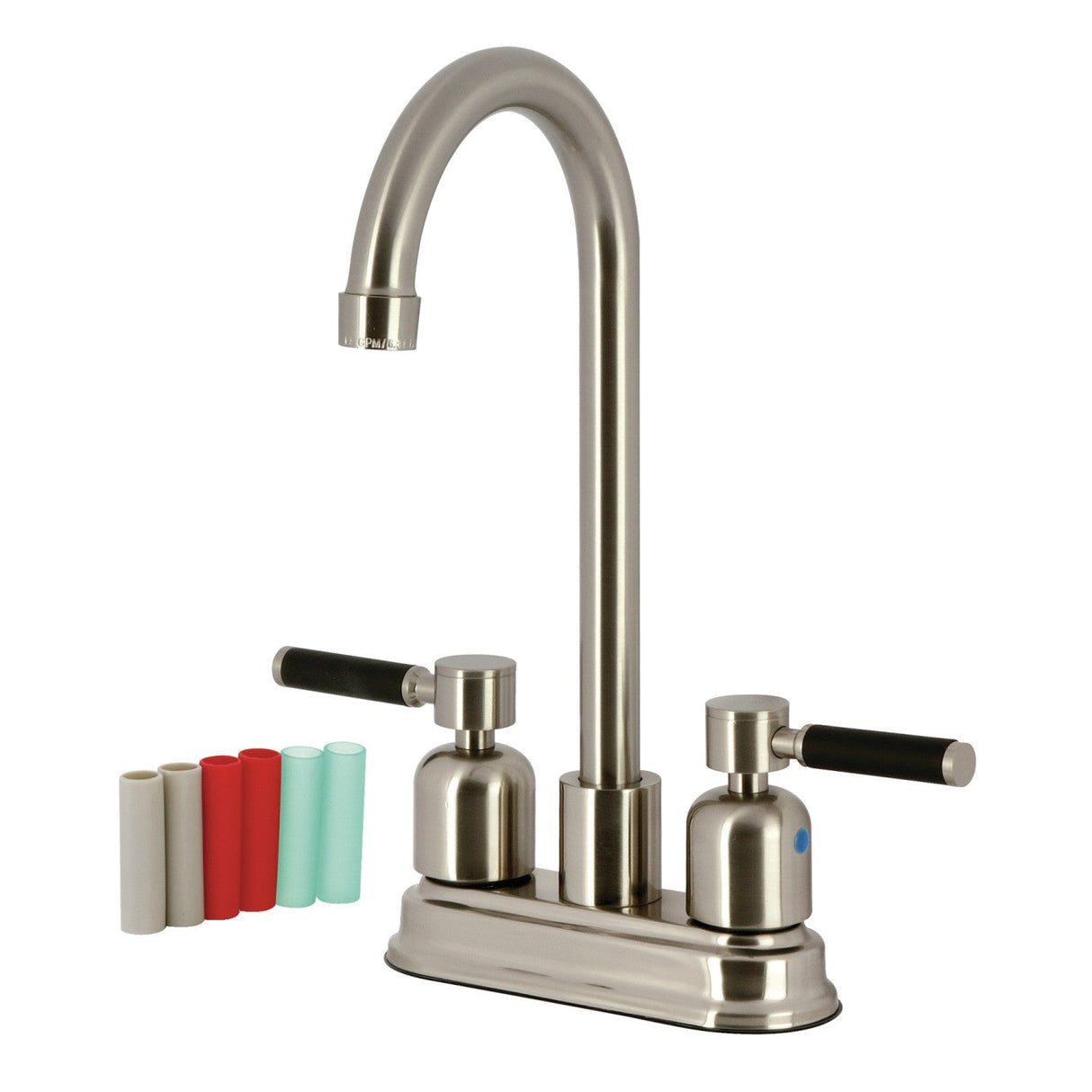 Kaiser FB8498DKL Two-Handle 2-Hole Deck Mount Bar Faucet, Brushed Nickel