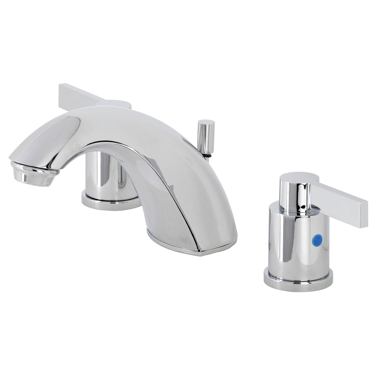 NuvoFusion FB8951NDL Two-Handle 3-Hole Deck Mount Widespread Bathroom Faucet with Plastic Pop-Up, Polished Chrome