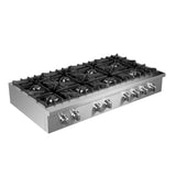 Forno Lseo 48-Inch Gas Range top, 8 Burners, Griddle in Stainless Steel (FCTGS5737-48)