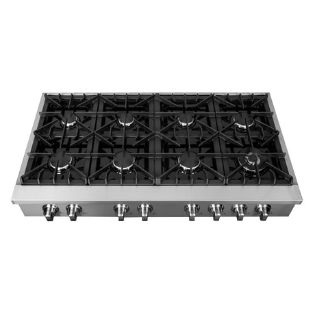 Forno Lseo 48-Inch Gas Range top, 8 Burners, Griddle in Stainless Steel (FCTGS5737-48)