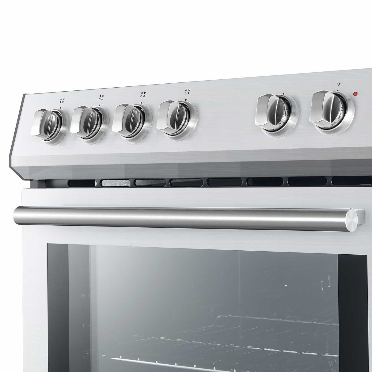 Forno Leonardo Espresso 30-Inch Electric Range with 5.0 cu. Ft. Electric Oven in Stainless Steel with Brass Trim (FFSEL6012-30)