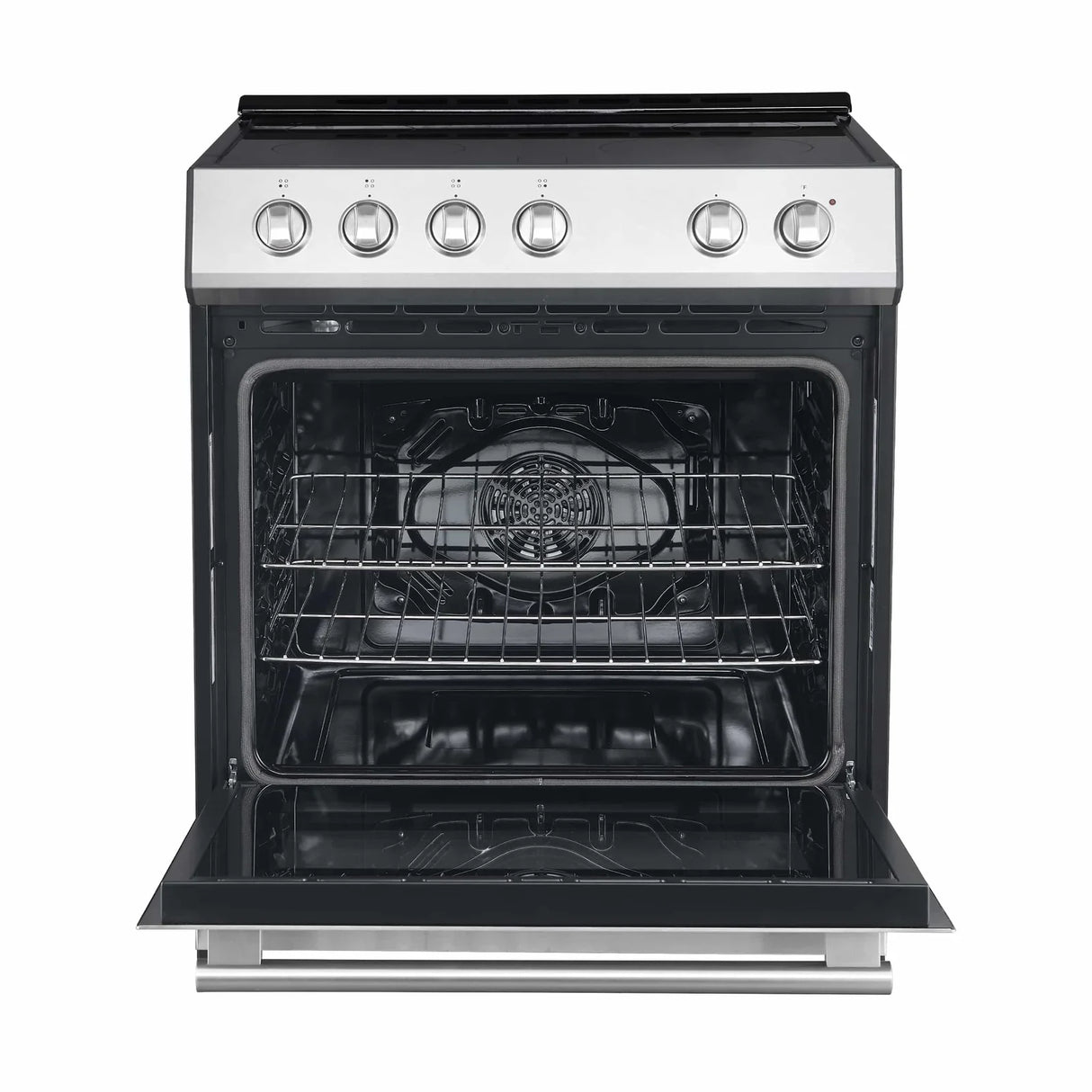Forno Espresso 3-Piece Appliance Package - 30-Inch Electric Range with 5.0 Cu.Ft. Electric Oven, Built-In Refrigerator, and Under Cabinet Range Hood in Stainless Steel