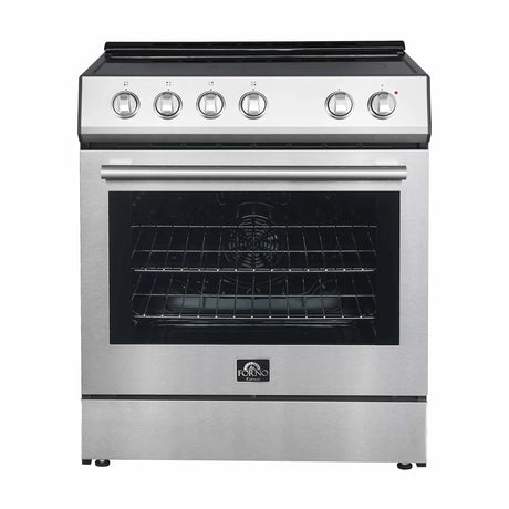 Forno Espresso 2-Piece Appliance Package - 30-Inch Electric Range with 5.0 Cu.Ft. Electric Oven and Refrigerator in Stainless Steel