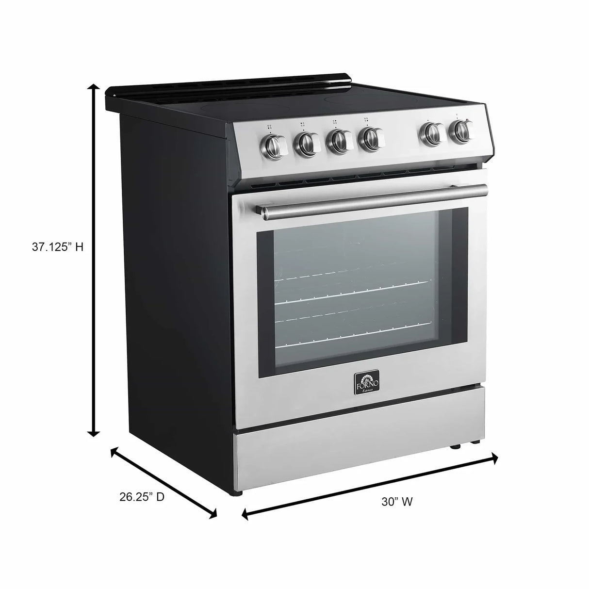 Forno Espresso 2-Piece Appliance Package - 30-Inch Electric Range with 5.0 Cu.Ft. Electric Oven and Under Cabinet Range Hood in Stainless Steel